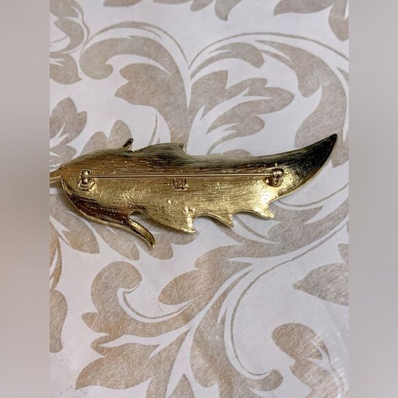 Vintage Monet Leaf Brooch Pin Gold Tone 4” Gorgeous - Picture 3 of 4